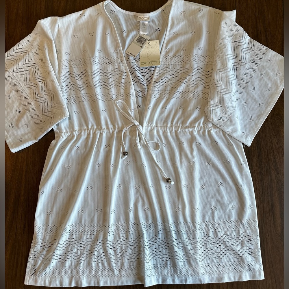 Dotti Women's Resort Swim Cover-up Size 1X, White